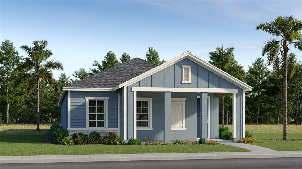 Front exterior of a new home in Grand Oaks Manor, Oxford, FL, highlighting curb appeal (Image 1). Front exterior of a new home in Grand Oaks Manor, Oxford, FL, highlighting curb appeal (Image 1).