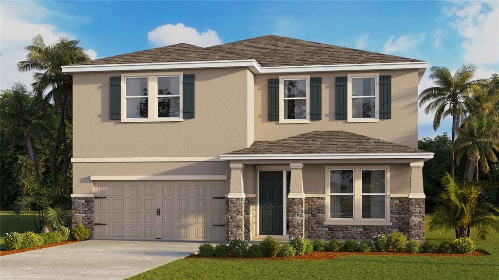 Front exterior of a new home in Tartan Farms at Winding Oaks, Ocala, FL, highlighting curb appeal (Image 1). Front exterior of a new home in Tartan Farms at Winding Oaks, Ocala, FL, highlighting curb appeal (Image 1).