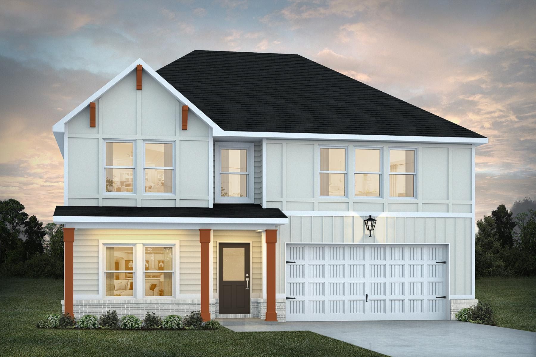 Front exterior of a new home in Crossvine Village, LaGrange, GA, highlighting curb appeal (Image 1). Front exterior of a new home in Crossvine Village, LaGrange, GA, highlighting curb appeal (Image 1).