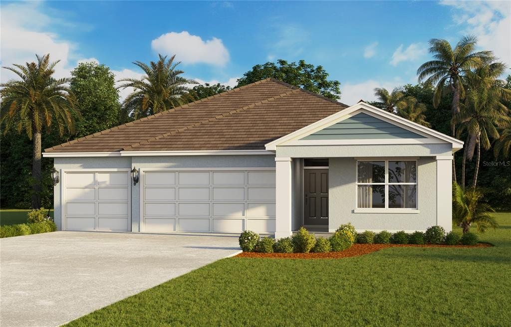 Front exterior of a new home in Fountain View, Ormond Beach, FL, highlighting curb appeal (Image 1). Front exterior of a new home in Fountain View, Ormond Beach, FL, highlighting curb appeal (Image 1).