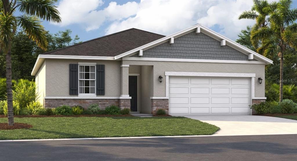 Front exterior of a new home in Silver Lake Pointe, Leesburg, FL, highlighting curb appeal (Image 1). Front exterior of a new home in Silver Lake Pointe, Leesburg, FL, highlighting curb appeal (Image 1).