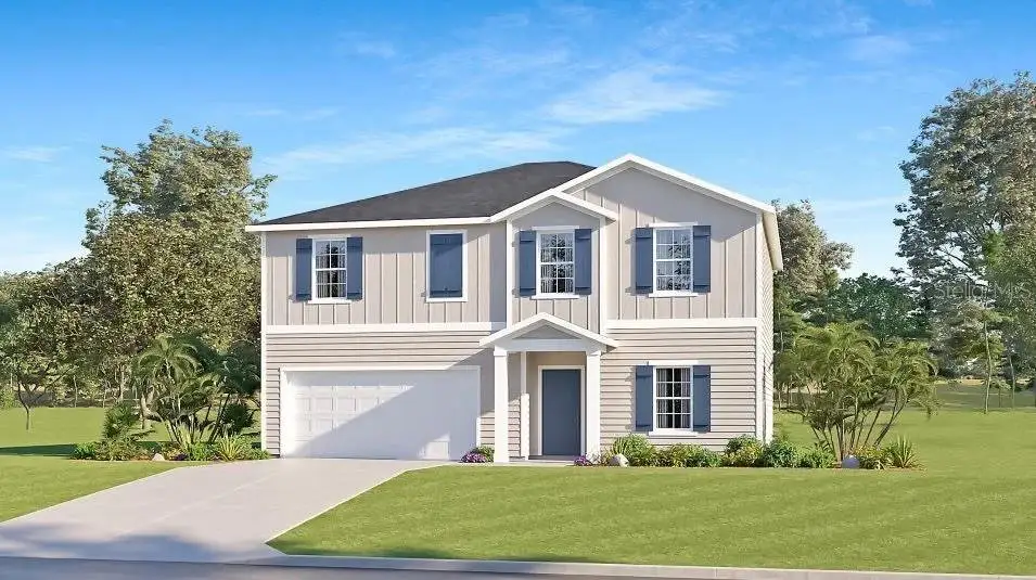 Front exterior of a new home in Pioneer Ranch: Pioneer Ranch 50's, Ocala, FL, highlighting curb appeal (Image 1).