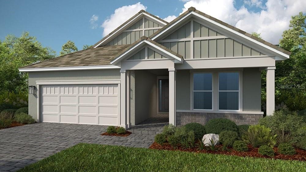Front exterior of a new home in Skye Ranch Community Group Page, Sarasota, FL, highlighting curb appeal (Image 1). Front exterior of a new home in Skye Ranch Community Group Page, Sarasota, FL, highlighting curb appeal (Image 1).