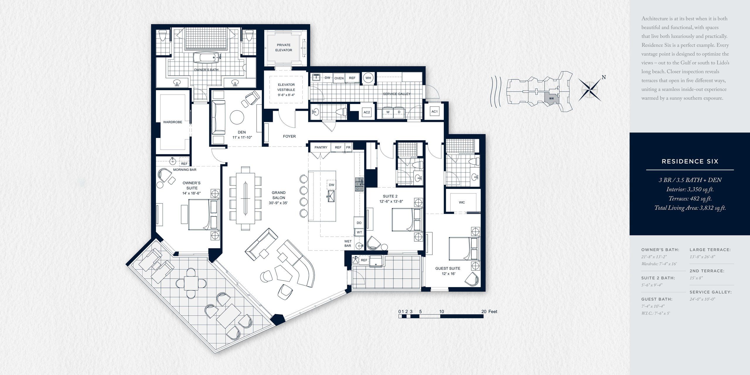 2D floor plan layout for the Residence Six by The Ronto Group in Rosewood Residences Lido Key, Sarasota, FL (Image 1). 2D floor plan layout for the Residence Six by The Ronto Group in Rosewood Residences Lido Key, Sarasota, FL (Image 1).