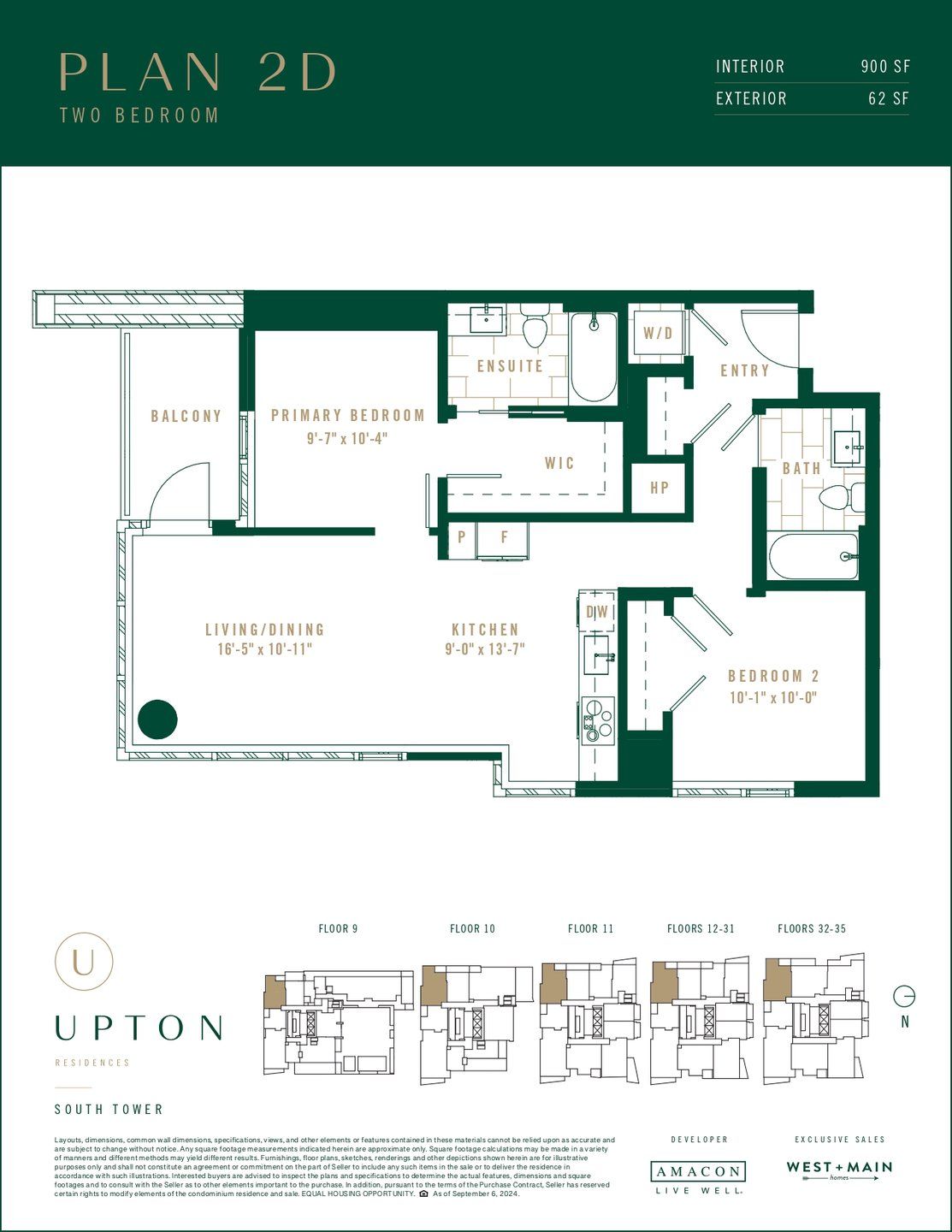 2D floor plan layout for the Plan 2D by Amacon in Upton Residences, Denver, CO (Image 1).