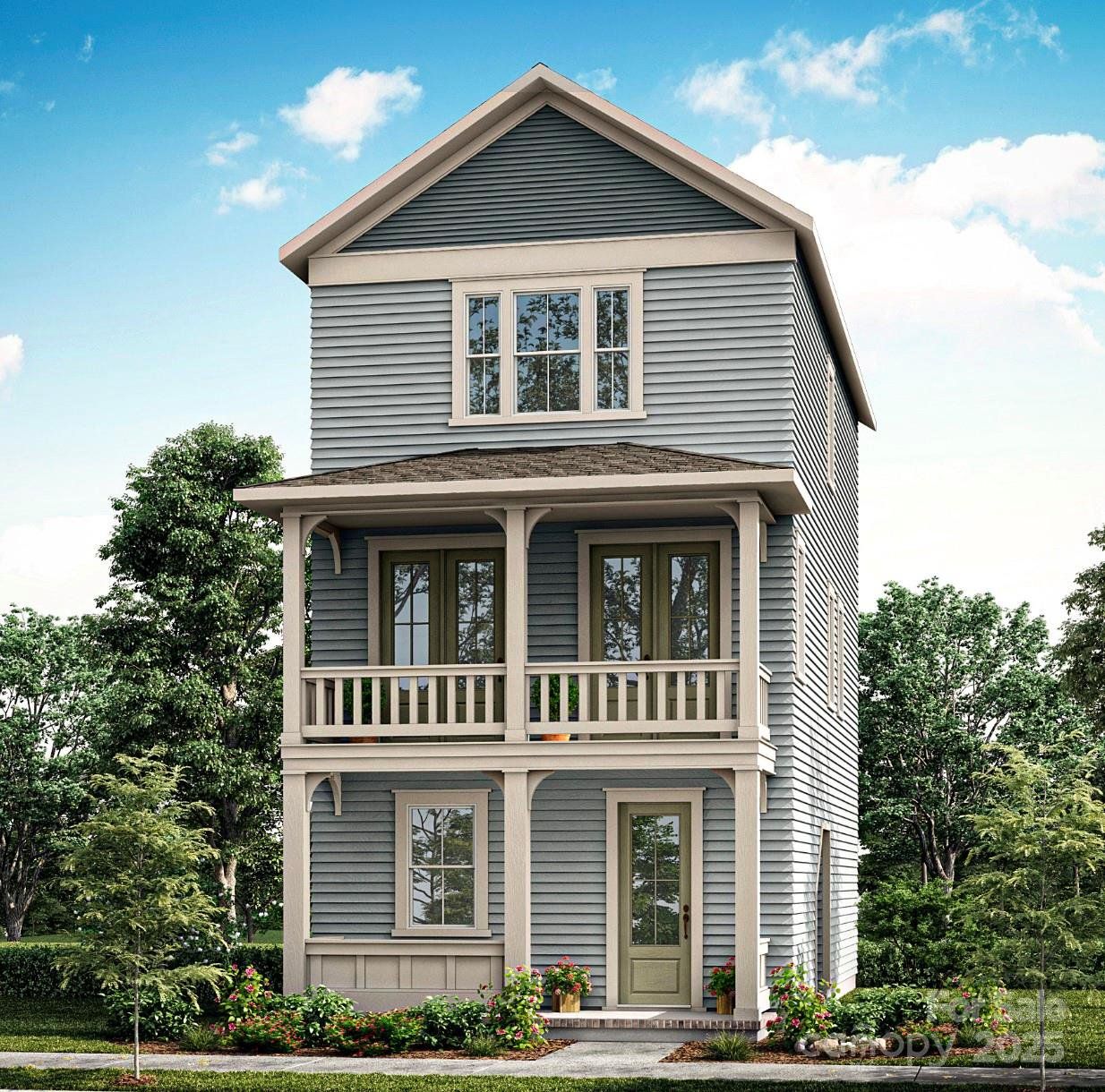 Front exterior of a new home in , Davidson, NC, highlighting curb appeal (Image 1).