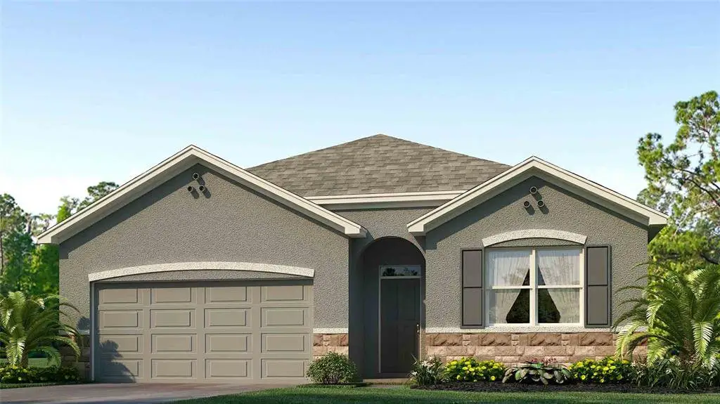 Front exterior of a new home in Abbott Park, Zephyrhills, FL, highlighting curb appeal (Image 1). Front exterior of a new home in Abbott Park, Zephyrhills, FL, highlighting curb appeal (Image 1).