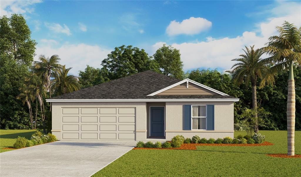 Front exterior of a new home in Brookside, Ruskin, FL, highlighting curb appeal (Image 1). Front exterior of a new home in Brookside, Ruskin, FL, highlighting curb appeal (Image 1).