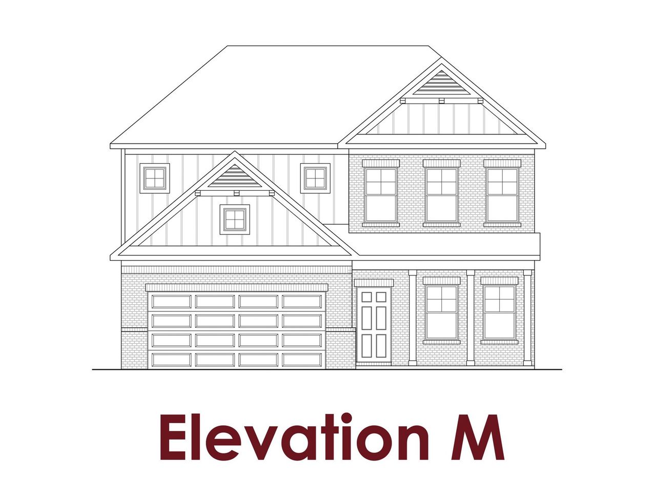 Architectural rendering of home exteriors planned for Greenefield in Cartersville, GA (Image 2).