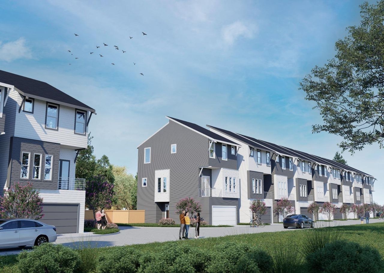 Architectural rendering of home exteriors planned for Isa Reserve in The Woodlands, TX (Image 2).