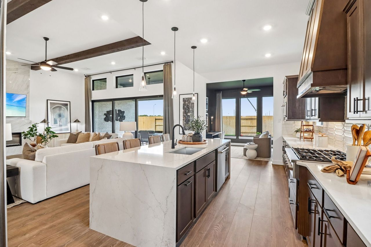 Furnished interior in a model home at Amandera 60s in Richmond (Image 2).