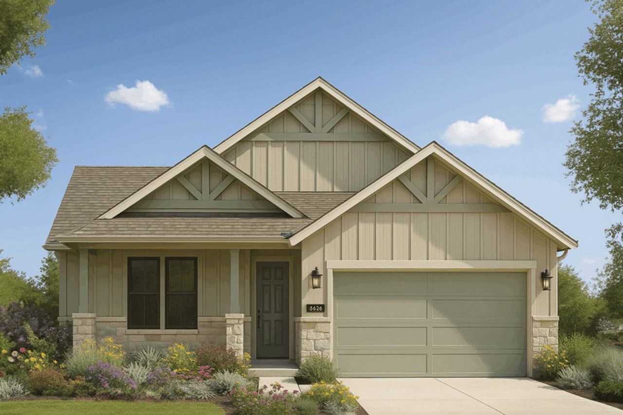 Front exterior of a home in the Tabor Ranch community, located in Ponder, TX (Image 2).