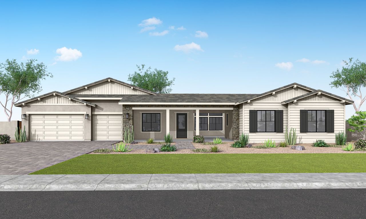 Front exterior of a home in the Emberly community, located in Gilbert, AZ (Image 2).