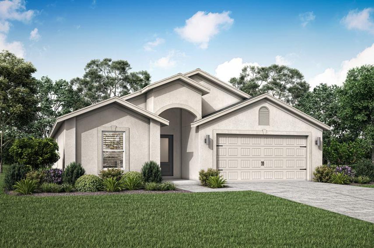 Front exterior of a home in the Bella Terra community, located in Hudson, FL (Image 2).