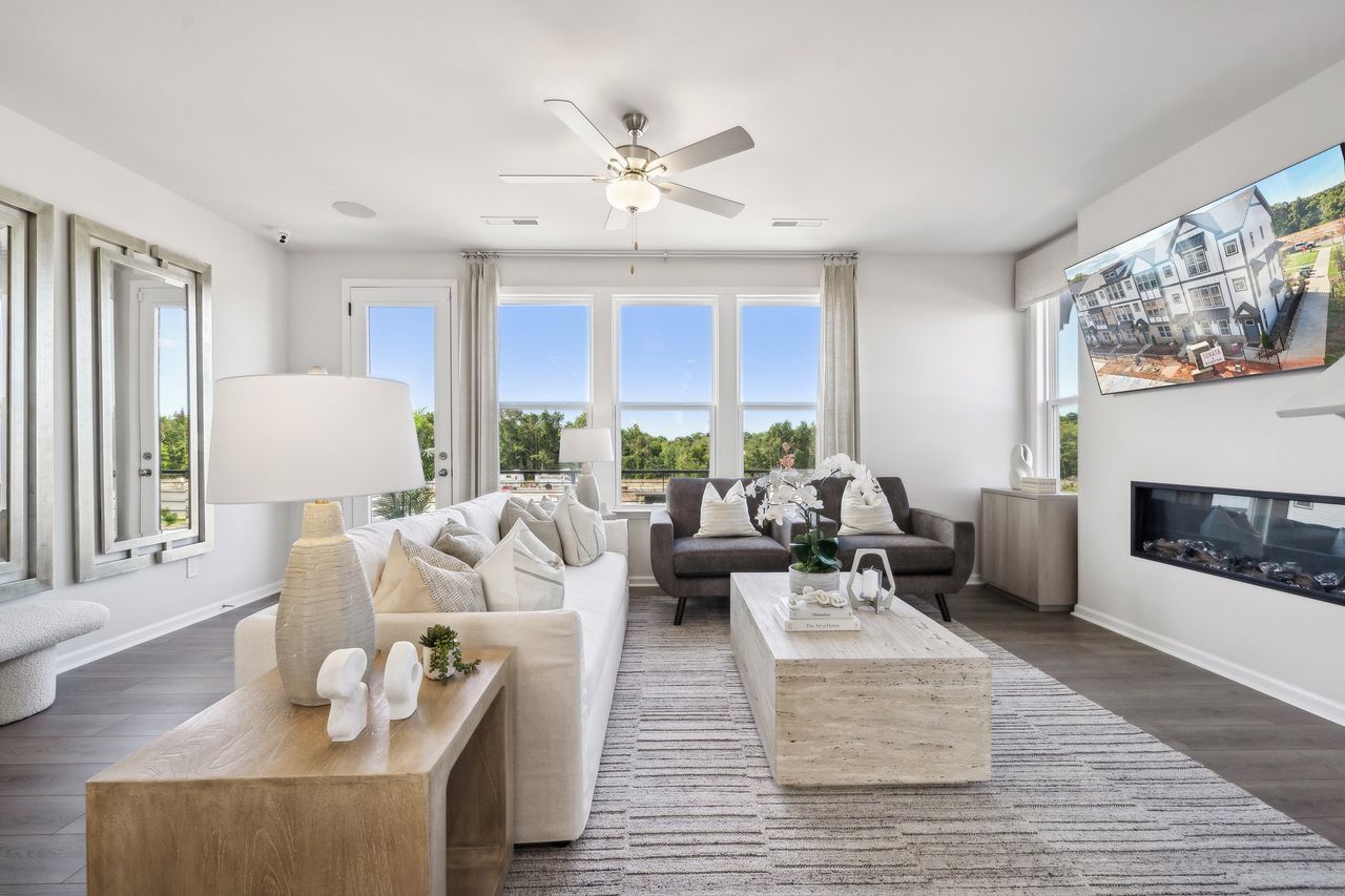 Furnished interior in a model home at Terraces at Waverly in Charlotte (Image 2).