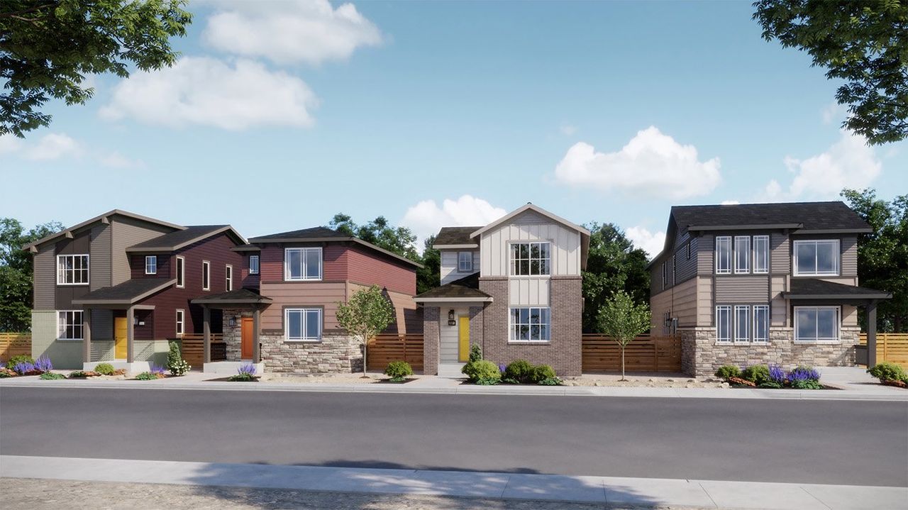 Front exterior of a home in the Windler community, located in Aurora, CO (Image 2).