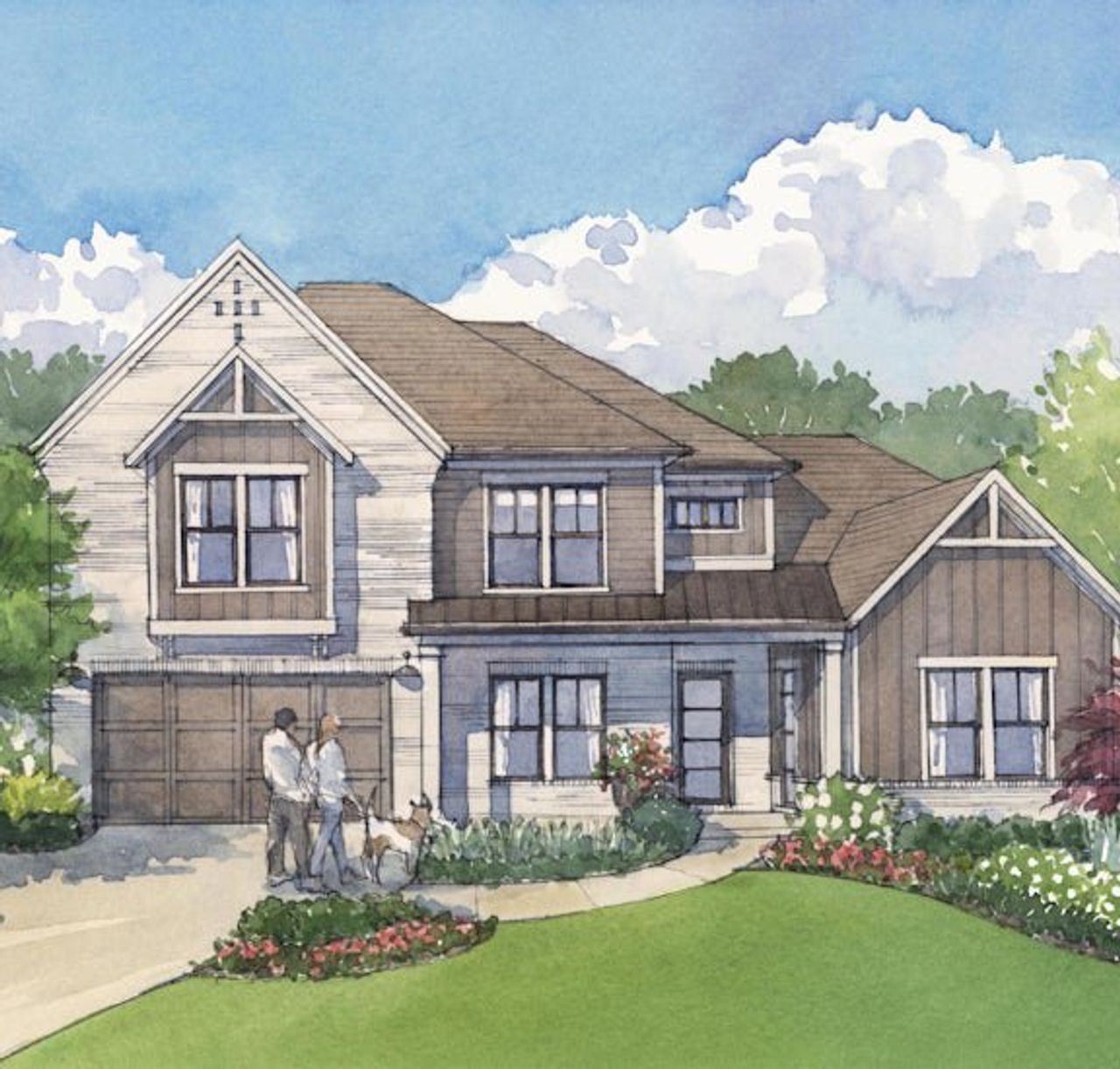 Architectural rendering of home exteriors planned for Stillwood in Woodstock, GA (Image 2). Architectural rendering of home exteriors planned for Stillwood in Woodstock, GA (Image 2).