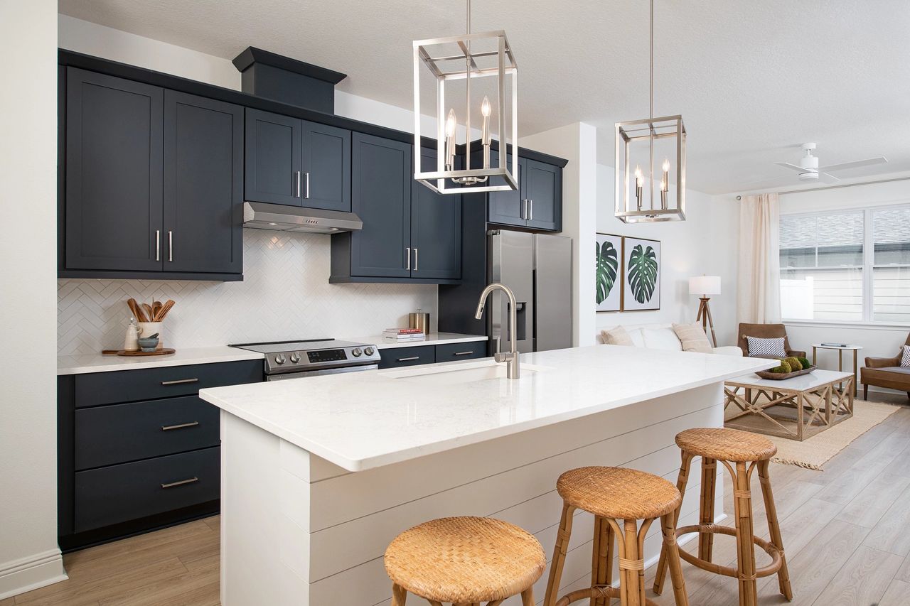 Furnished interior in a model home at Lake Cawood Townhomes in Windermere (Image 2).