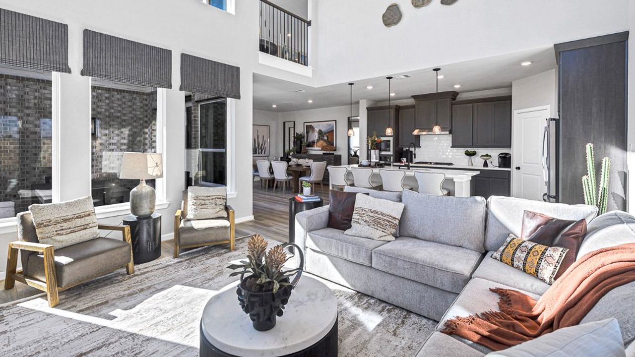 Furnished interior in a model home at Ryehill 50s in Richmond (Image 2).