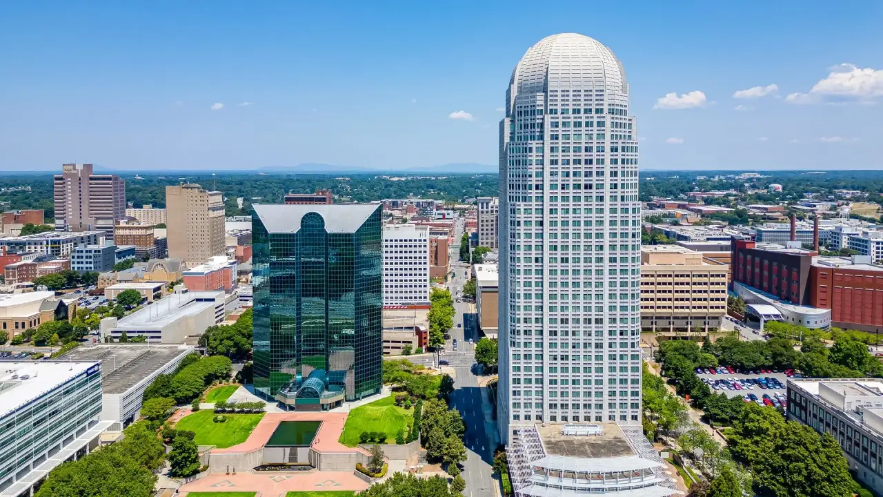 Downtown Greensboro aerial