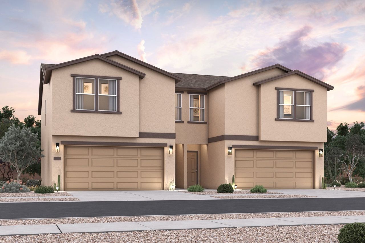A house with a garage.
