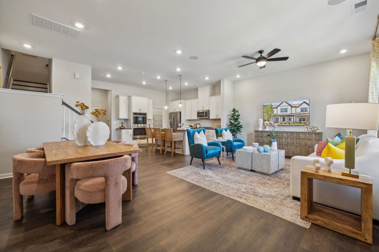 Furnished interior in a model home at Austin Village in Locust (Image 2).