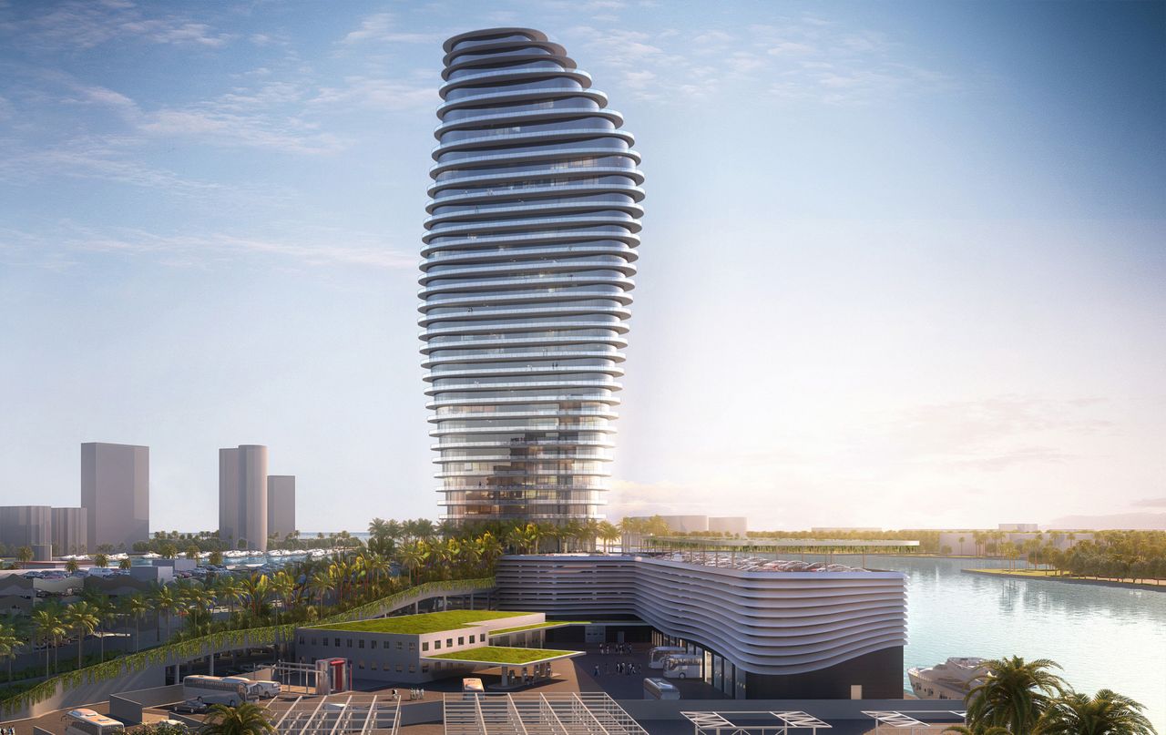 Front exterior of a home in the One Island Park community, located in Miami Beach, FL (Image 2).