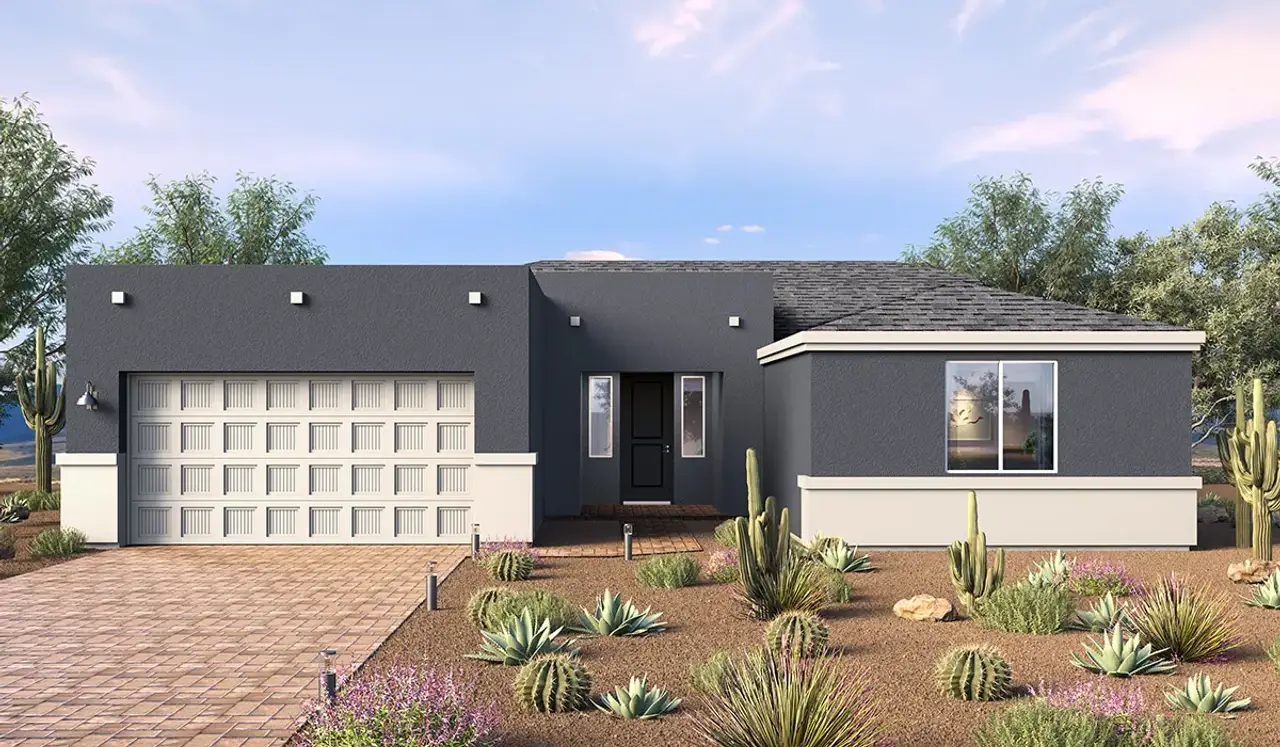 Front exterior of a home in the Arcadia community, located in Tucson, AZ (Image 2).