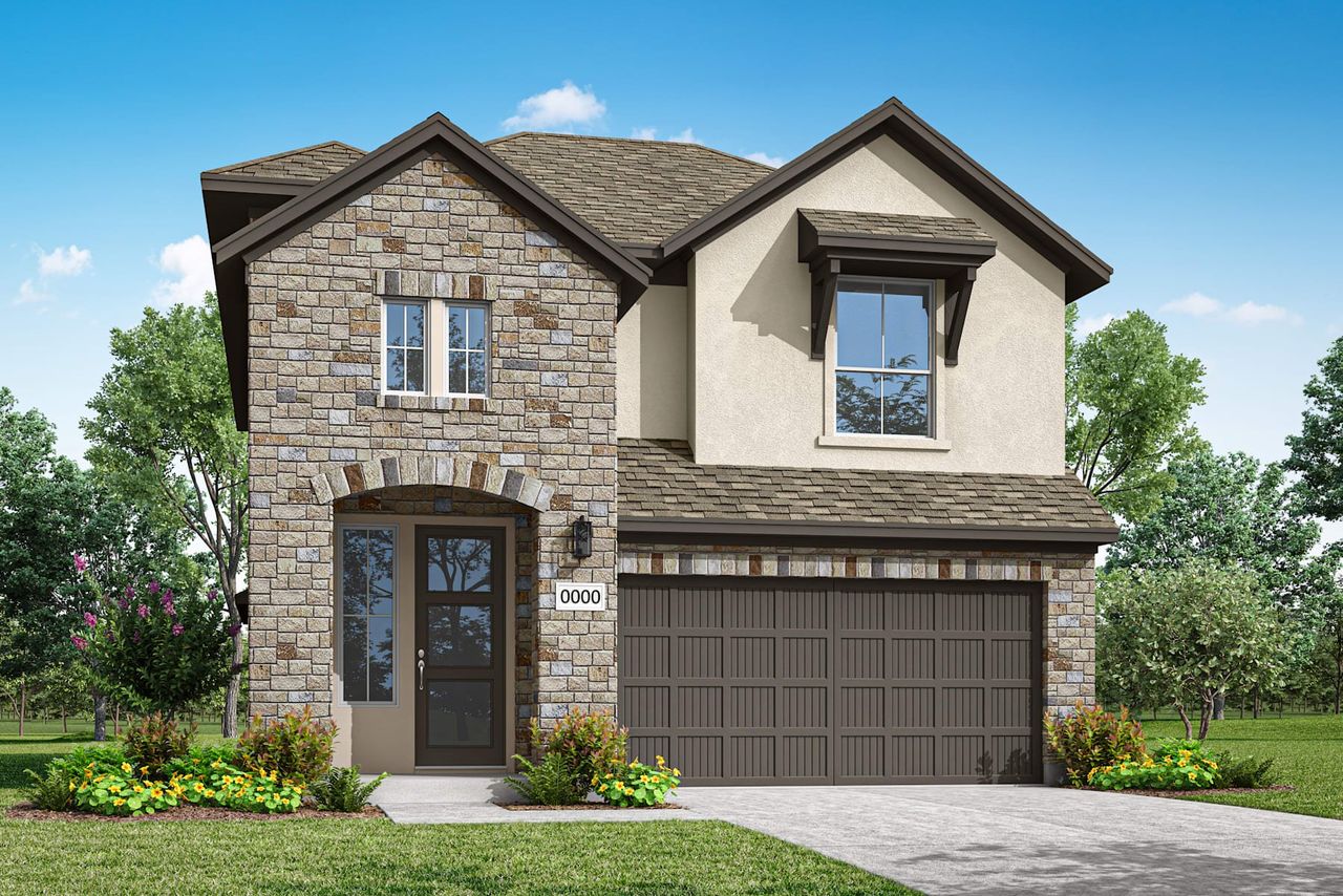 Front exterior of a home in the Flora community, located in Hutto, TX (Image 2).