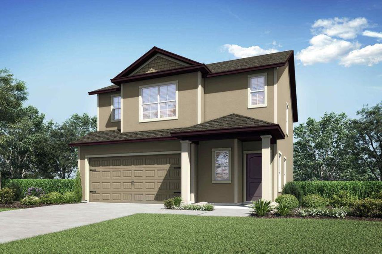 Front exterior of a home in the Bella Terra community, located in Hudson, FL (Image 2).
