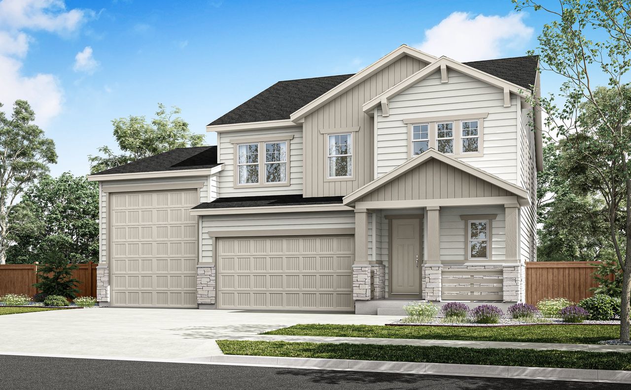 Front exterior of a home in the Auburn at Cordovan community, located in Firestone, CO (Image 2). Front exterior of a home in the Auburn at Cordovan community, located in Firestone, CO (Image 2).