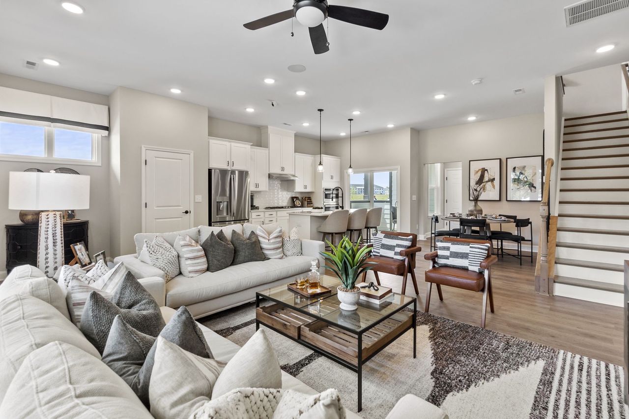 Furnished interior in a model home at Austin Village in Locust (Image 2).