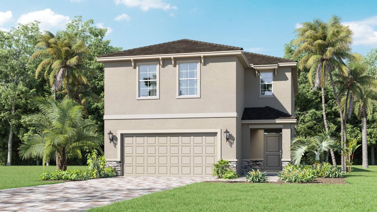 Front exterior of a home in the Lakes of Estero community, located in Estero, FL (Image 2). Front exterior of a home in the Lakes of Estero community, located in Estero, FL (Image 2).