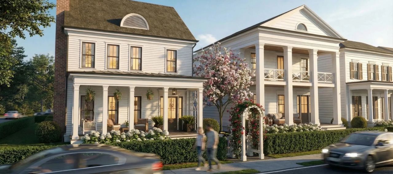 Architectural rendering of home exteriors planned for Grove Park Village in Lawrenceville, GA (Image 2).