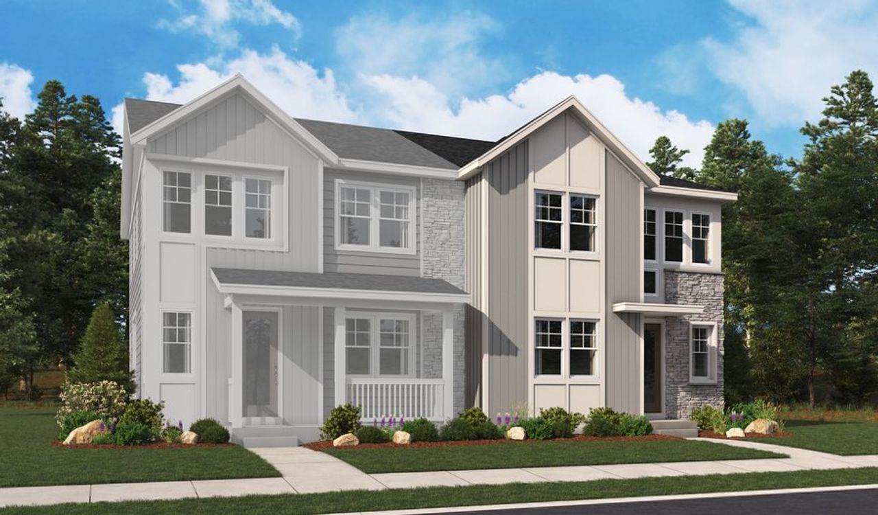 Front exterior of a home in the The Duo's at Parkvale community, located in Littleton, CO (Image 2).