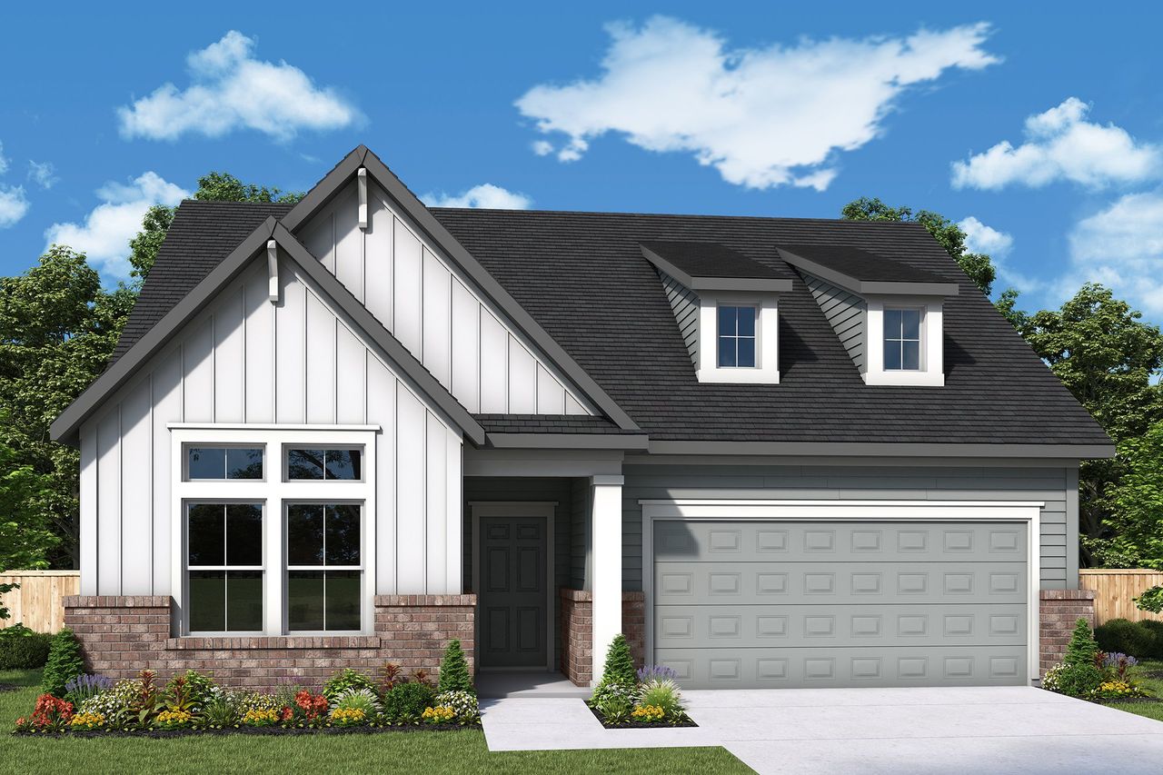 Front exterior of a home in the Crighton Cove community, located in Conroe, TX (Image 2). Front exterior of a home in the Crighton Cove community, located in Conroe, TX (Image 2).