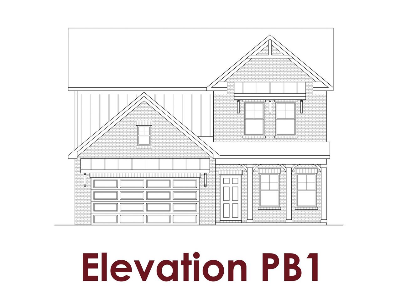 Architectural rendering of home exteriors planned for Greenefield in Cartersville, GA (Image 2).