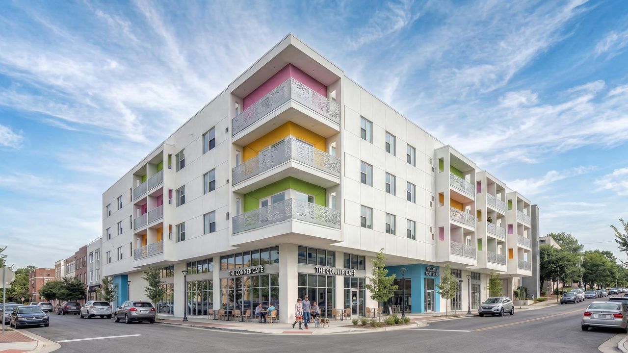 Condo located in IRIS at Mueller, Austin, highlighting architectural design (Image 2). Condo located in IRIS at Mueller, Austin, highlighting architectural design (Image 2).