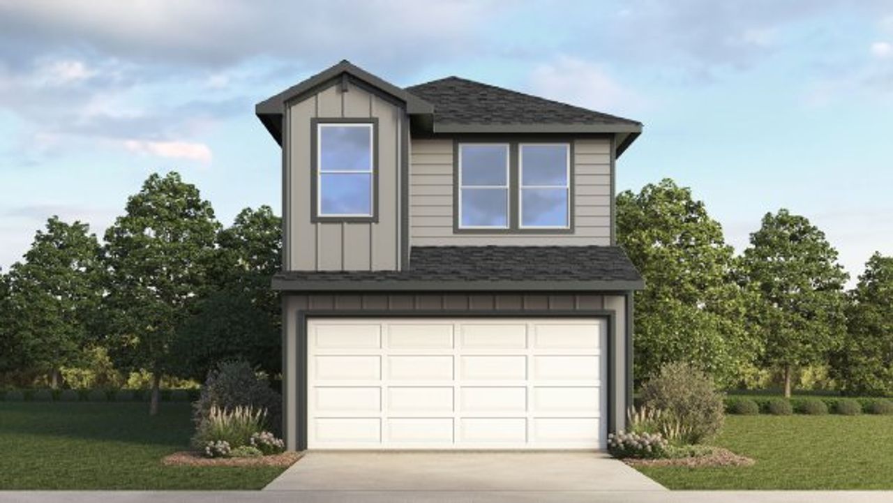 Front exterior of a home in the Pineapple Square community, located in Houston, TX (Image 2).