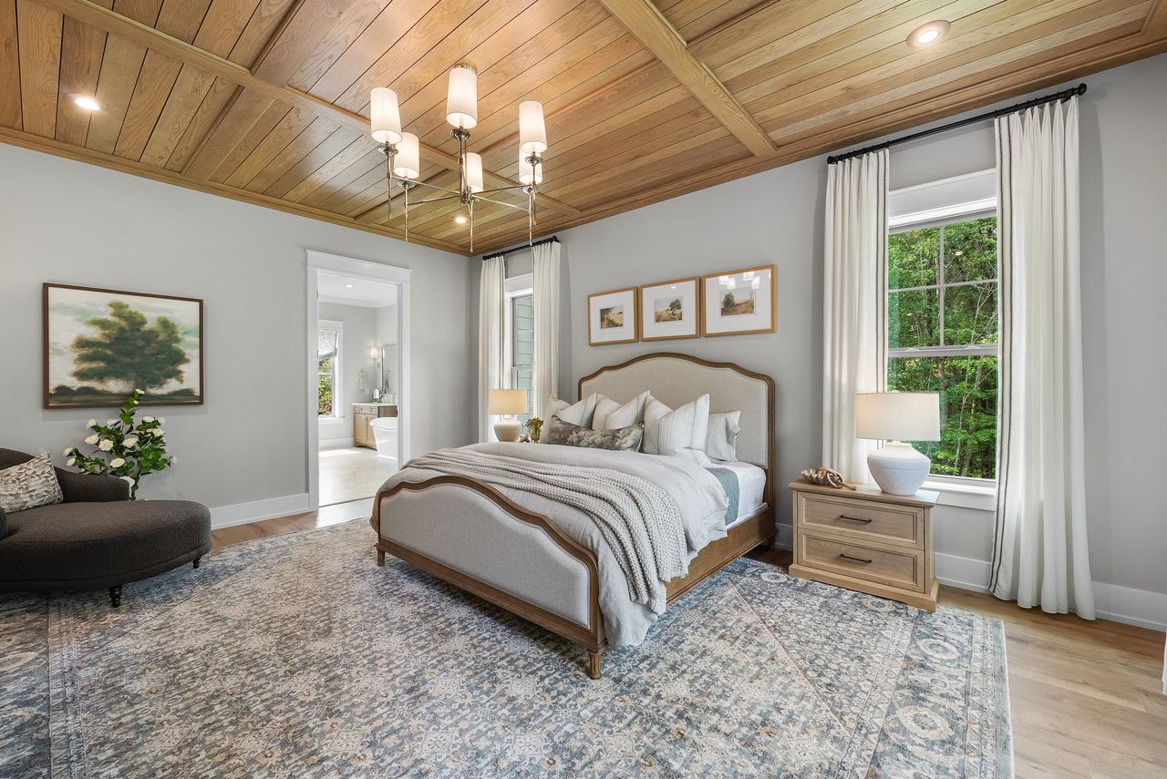 Furnished interior in a model home at Everette's Preserve in Clayton (Image 2).