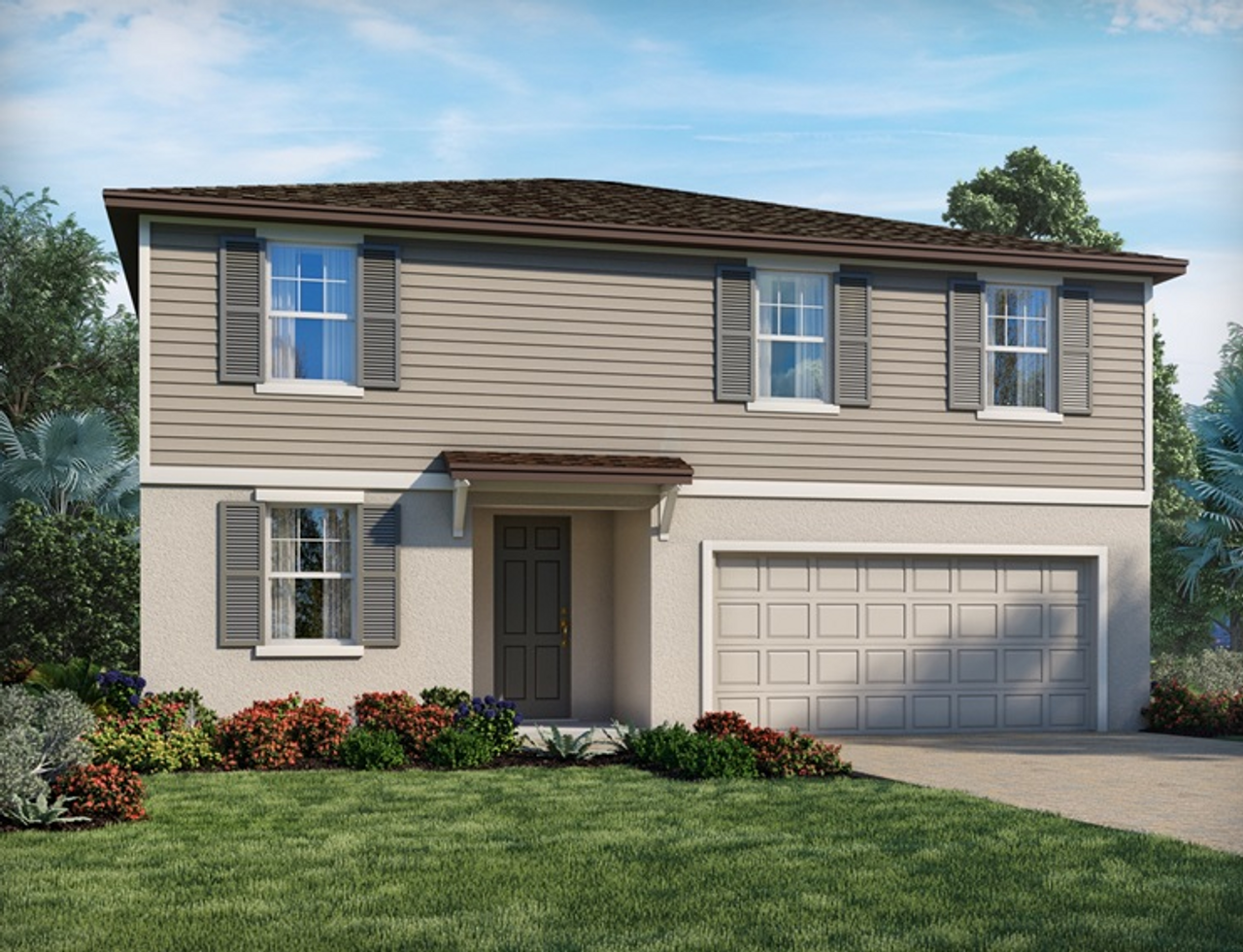 Front exterior of a home in the Villamar - Signature Series community, located in Winter Haven, FL (Image 2). Front exterior of a home in the Villamar - Signature Series community, located in Winter Haven, FL (Image 2).