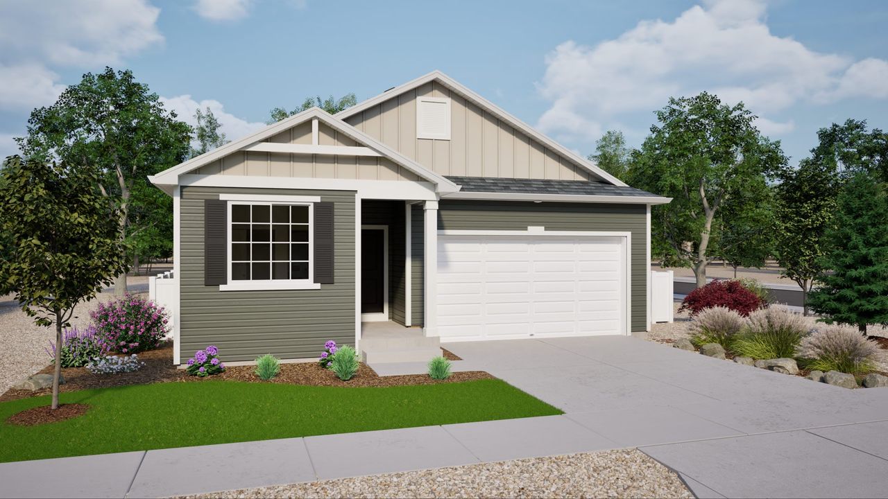 Front exterior of a home in the Brio Collection at Green Valley Ranch community, located in Aurora, CO (Image 2). Front exterior of a home in the Brio Collection at Green Valley Ranch community, located in Aurora, CO (Image 2).