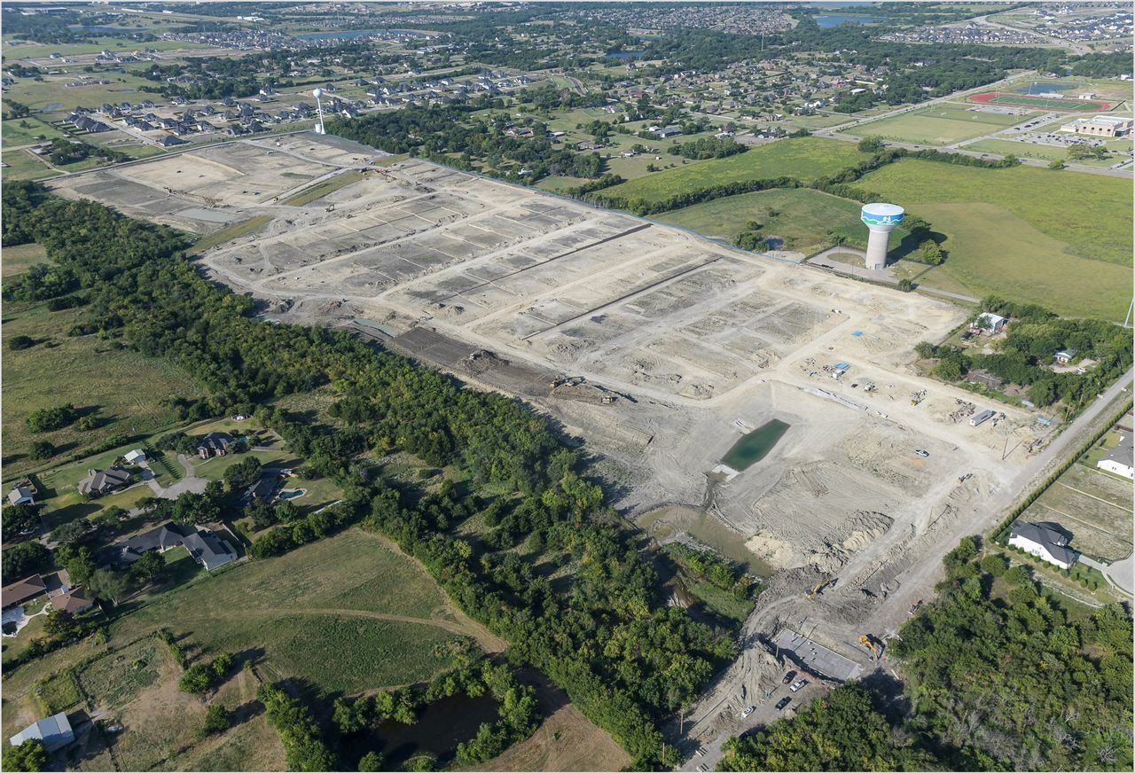 Site preparation and early development at Erwin Farms in Rockwall, TX (Image 2).