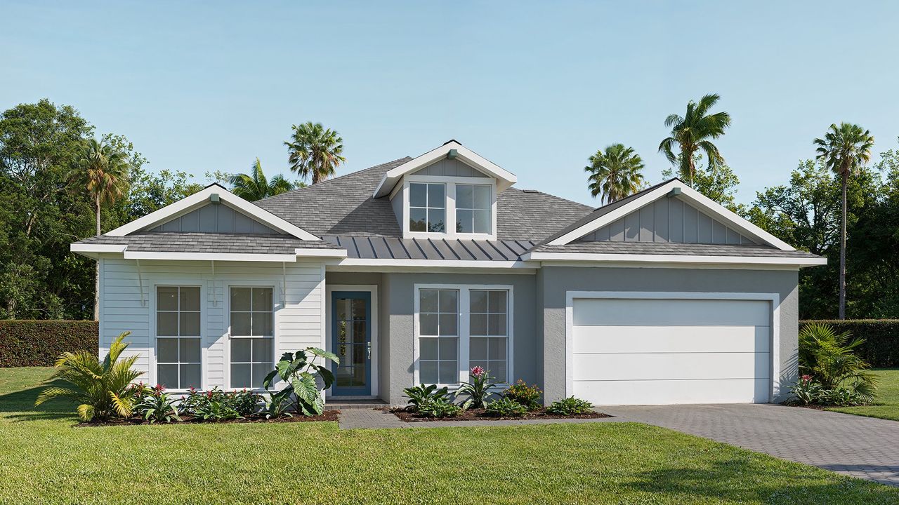 Front exterior of a home in the Hillcrest Preserve 50' community, located in San Antonio, FL (Image 2).