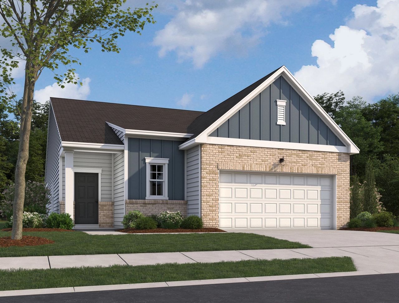 Representative exterior photo of a completed home built from the Glimmer by Starlight Homes in Cardinal Woods, Nashville, NC (Image 2). Representative exterior photo of a completed home built from the Glimmer by Starlight Homes in Cardinal Woods, Nashville, NC (Image 2).