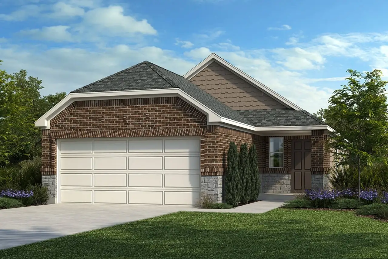 Representative exterior photo of a completed home built from the 1042 by KB Home in Vida Costera, Texas City, TX (Image 2). Representative exterior photo of a completed home built from the 1042 by KB Home in Vida Costera, Texas City, TX (Image 2).
