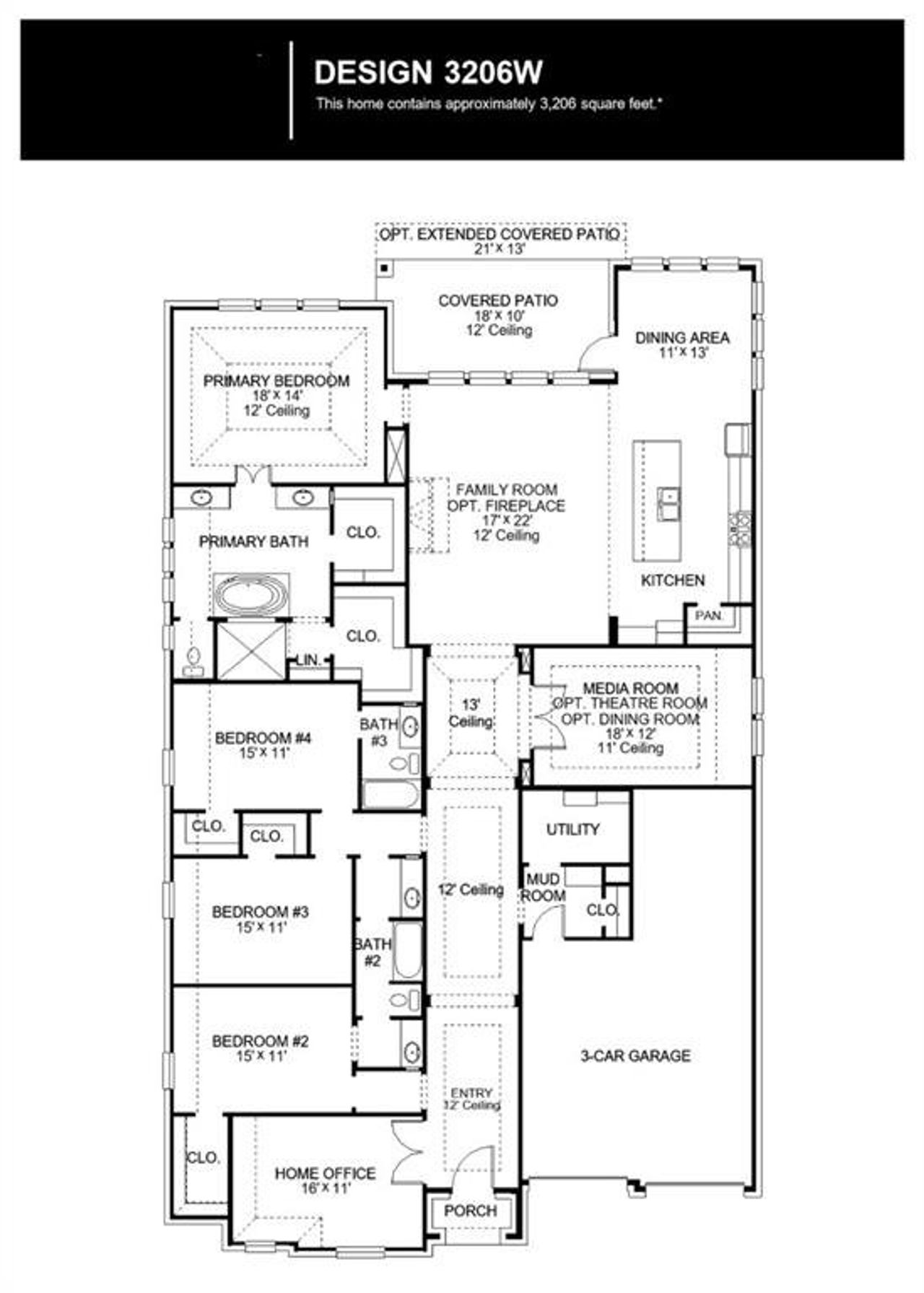 2D floor plan layout of this home in Sweetgrass, Haslet, TX (Image 2). 2D floor plan layout of this home in Sweetgrass, Haslet, TX (Image 2).