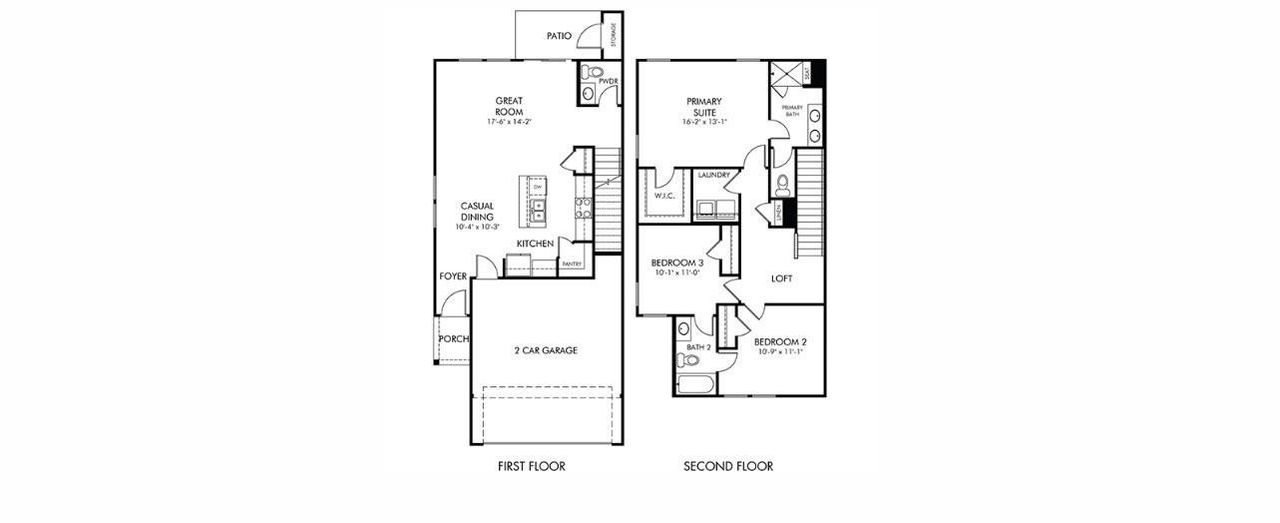 2D floor plan layout of this home in , Fort Mill, SC (Image 2).
