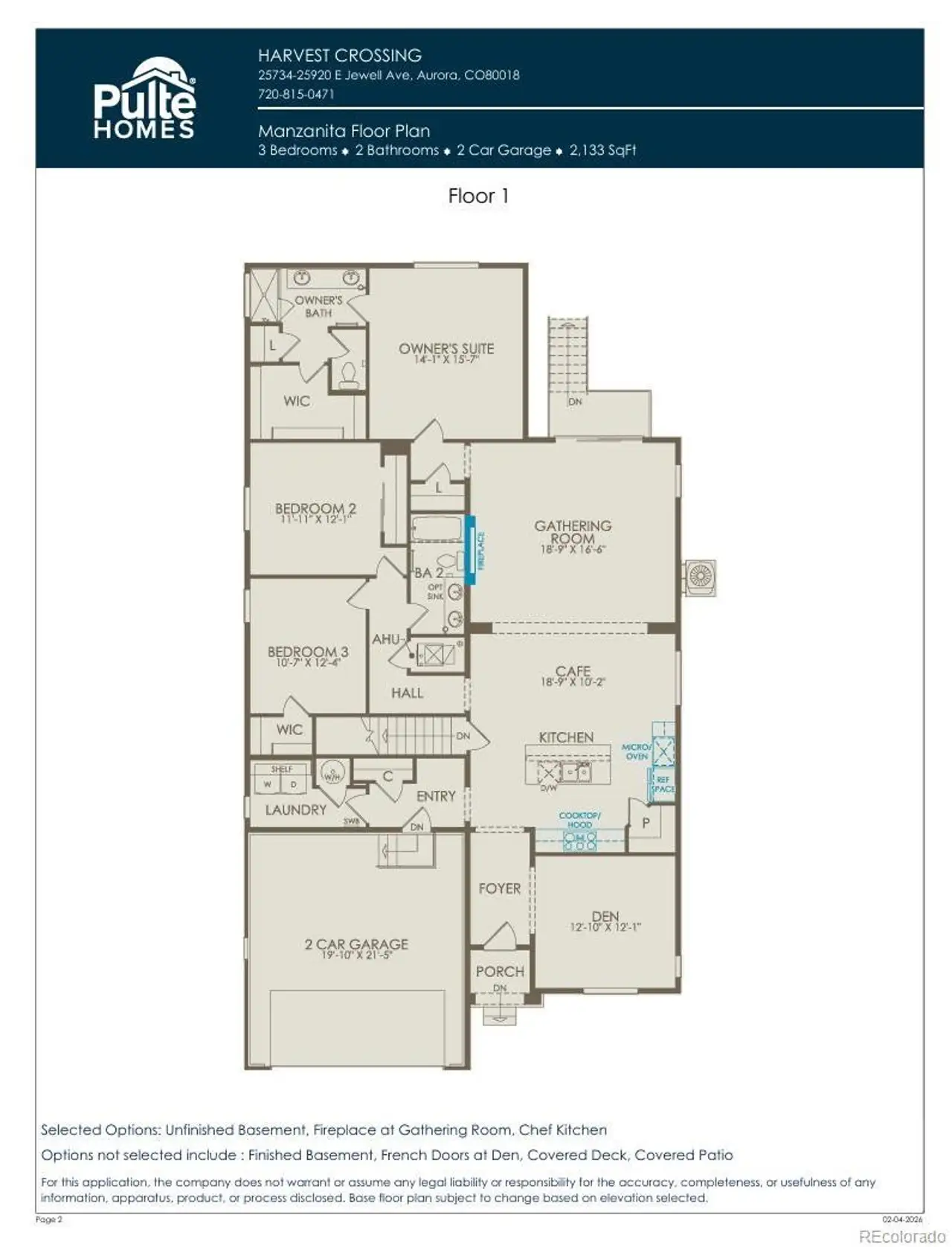 2D floor plan layout of this home in Harvest Crossing, Aurora, CO (Image 2). 2D floor plan layout of this home in Harvest Crossing, Aurora, CO (Image 2).