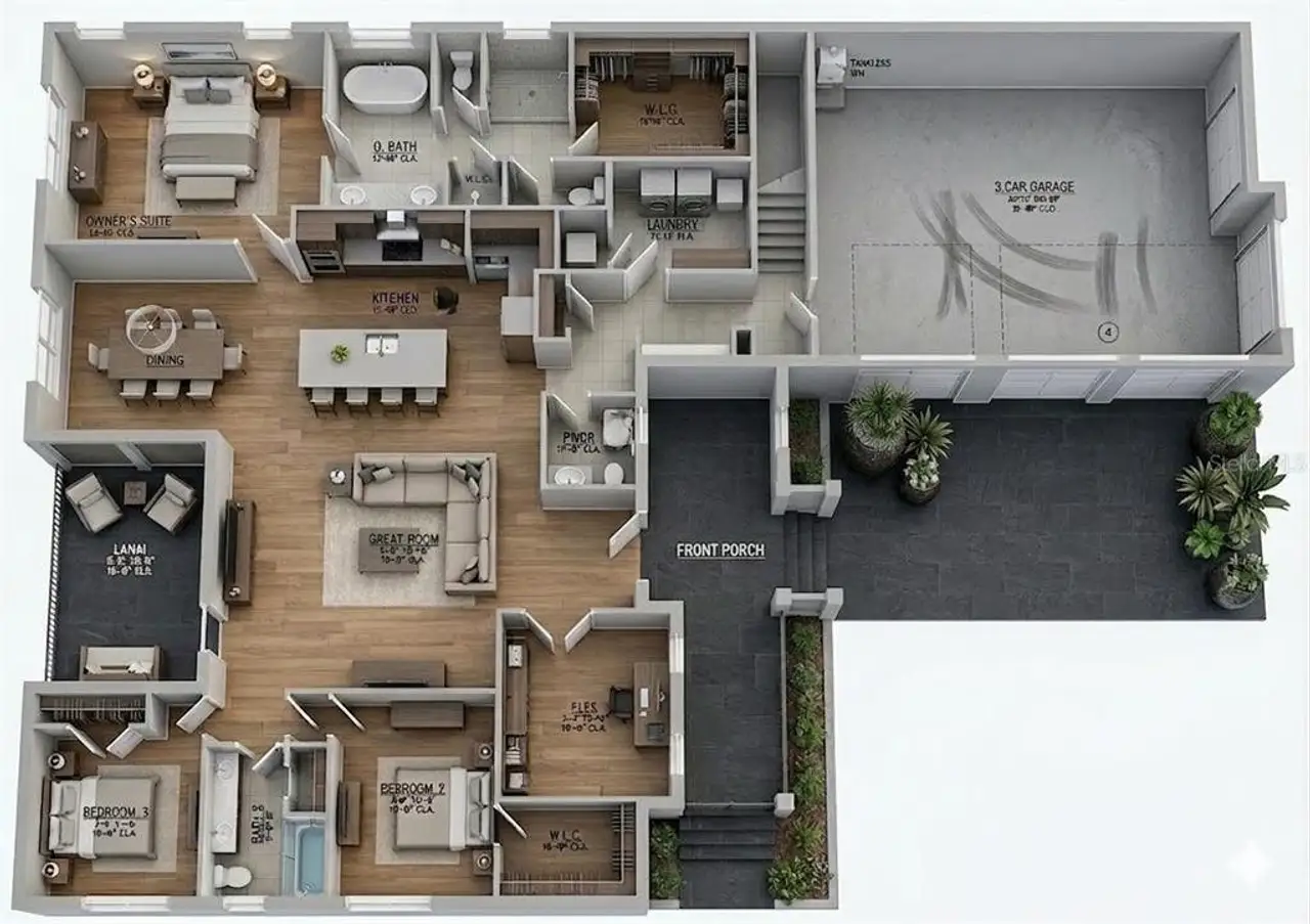 2D floor plan layout of this home in , Brooksville, FL (Image 2).